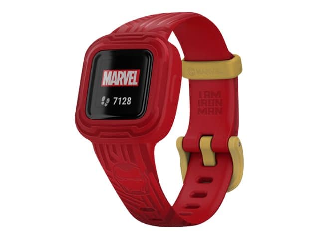 Garmin vivofit jr. 3 - Marvel Iron Man - aktivitetssporer med bånd - silikon - rød - båndstørrelse 130-175 mm - Bluetooth - 25 g