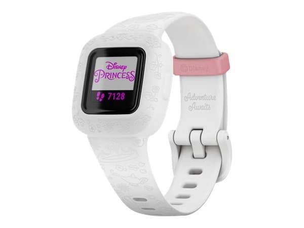 Garmin vivofit jr. 3 - Disney Princess - aktivitetssporer med bånd - silikon - hvit - håndleddstørrelse: 130-175 mm - Bluetooth - 25 g Hvit