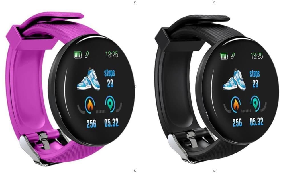 Smartklocka D18 2021 Pulsmätare Pedometer Digitalklocka