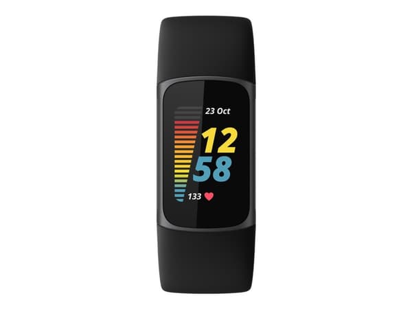 Fitbit Charge 5 - Grafit rostfritt stål - aktivitetspårare med evighetsband - silikon - svart - handledsstorlek: 130-210 mm - display 1.04" - Bluetoo