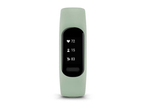 Garmin vívosmart 5 - Aktivitetssporer med bånd - silikon - kjølig mynte - båndbredde: S/M - monokrom - Bluetooth, ANT+ - 24.5 g