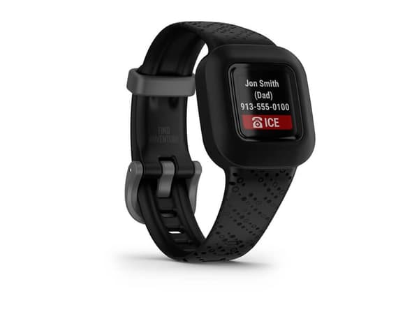 Garmin vivofit jr. 3 - Aktivitetssporer med bånd - silikon - svart - håndleddstørrelse: 130-175 mm - Bluetooth - 25 g - kosmisk svart