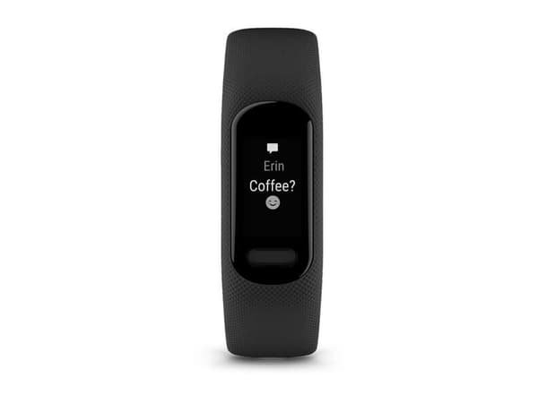 Garmin vívosmart 5 - Aktivitetssporer med bånd - silikon - svart - båndbredde: S/M - monokrom - Bluetooth, ANT+ - 24.5 g