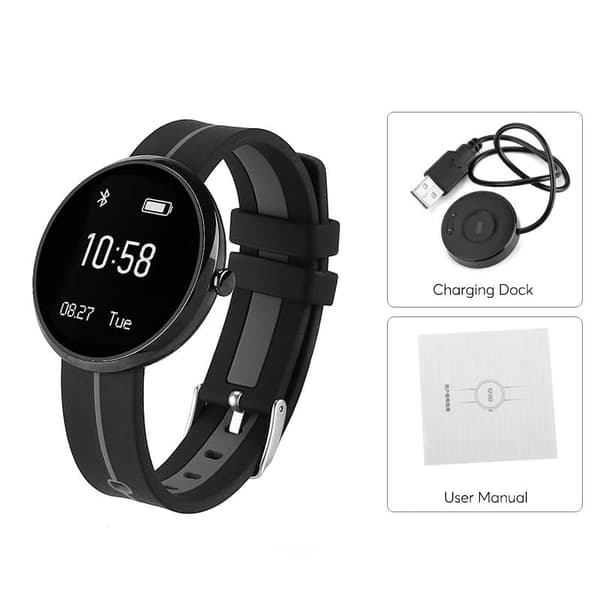 S10 Smartklocka, 0,95" OLED, BT 4.0, puls, blodtryck, sömn, steg