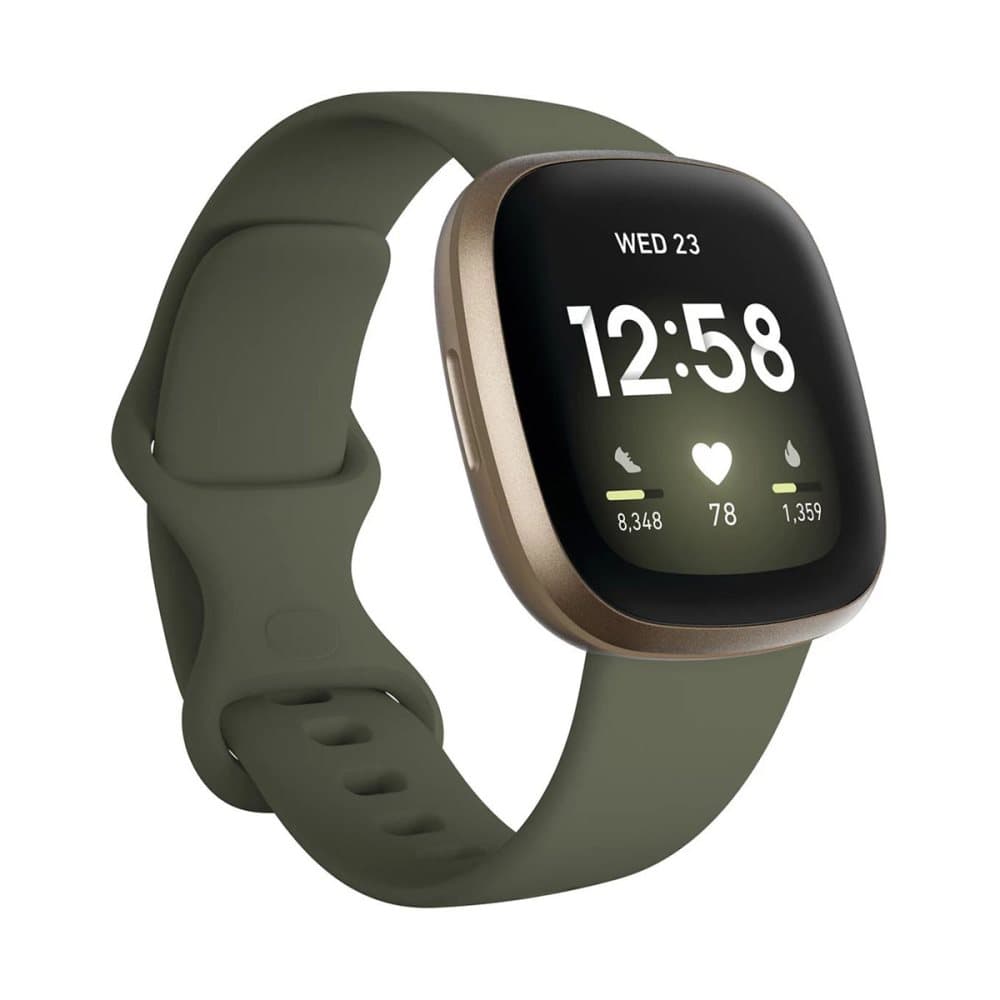 Fitbit Versa 3 Smartklocka - Oliv/Ljust guld Aluminium