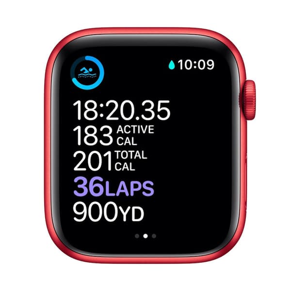 Apple Watch Series 6 GPS + Cellular 44mm Röd Aluminiumboett med Rött Sport Band