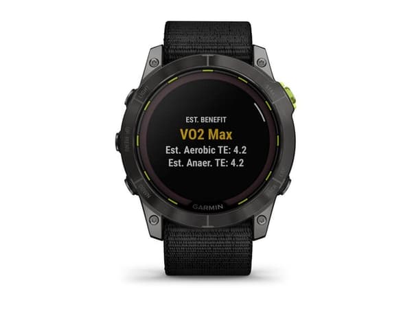Garmin Enduro 2 - Ja sportsur med stropp - UltraFit nylon weave - svart - håndleddstørrelse: 110-220 mm - display 1.4" - 32 GB - Bluetooth, ANT+, Wi-