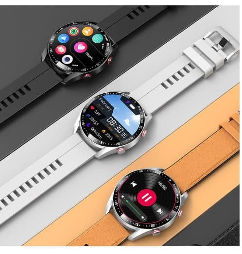 Svart Smartwatch PRO, metallarmband, Android/iOS, Pekskärm, Bluetooth, Puls & blodtrycksmätare, IP67