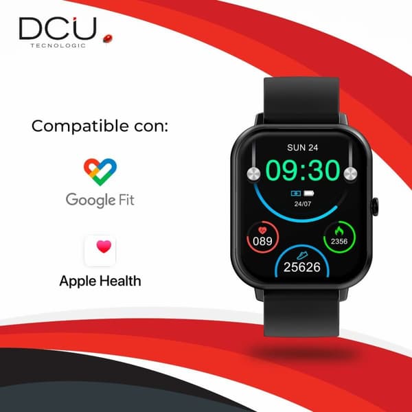 Smartklokke DCU CURVED GLASS PRO 1,83" Svart