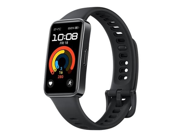 Huawei - Aktivitetspårare med rem - fluoroelastomer - handledsstorlek: 130-210 mm - display 1.47" - Bluetooth, Wi-Fi - 14 g  - skinande svart Svart