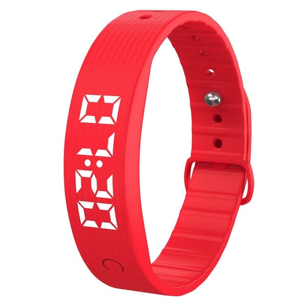 Smart armband vibrerande larm sömnövervakning digital display - Röd