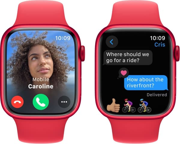 Apple Watch Series 9 (GPS) 45 mm röd (PRODUCT)RED aluminiumboett och rött (PRODUCT)RED sportarmband, S/M (MRXJ3)