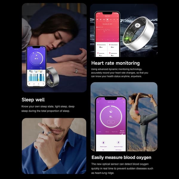 Smart Ring Bluetooth Finger Health Tracker 19.0 mm Inre Diameter