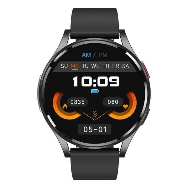 1,43-tommers AMOLED-skjerm Smartklokke – EKG, Pulsmåler, Bluetooth-samtaler – Svart