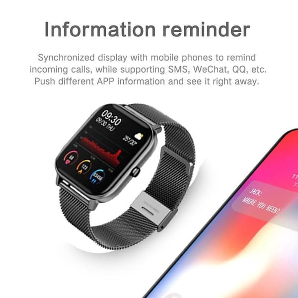 Stilren Smartklocka m Rostfritt Armband