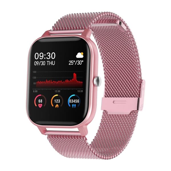 Stilren Smartklocka m Rostfritt Armband