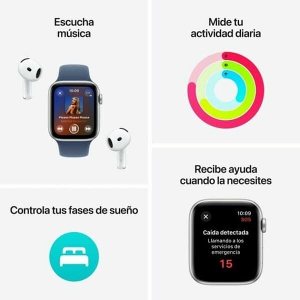 Smartklocka Apple Watch SE 1,78" Blå Silvrig Ø 44 mm