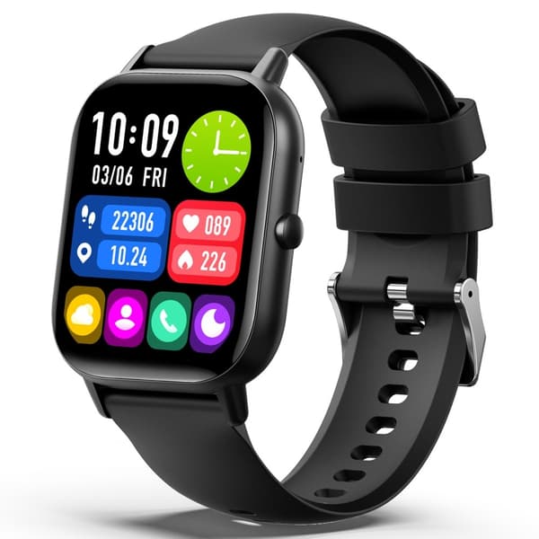 SmartKlocka 2,01" Stor skärm Hälsomonitor Sport Bluetooth Smartwatch - Svart