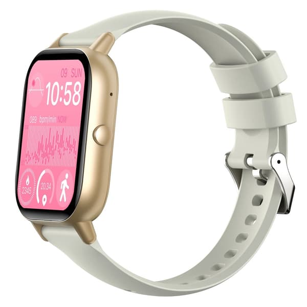 SmartKlocka 2,01" Stor skärm Hälsomonitor Sport Bluetooth Smartwatch - Beige