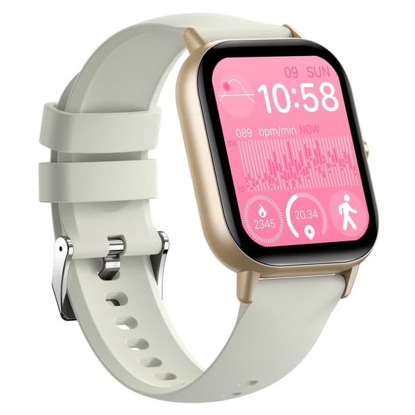 SmartKlocka 2,01" Stor skärm Hälsomonitor Sport Bluetooth Smartwatch - Beige