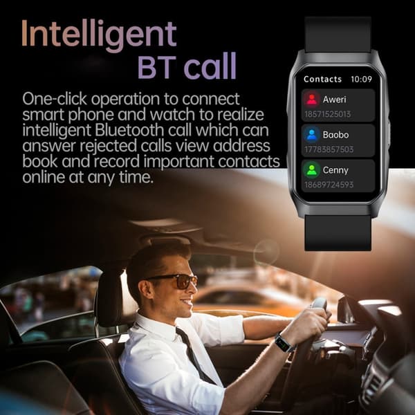 SmartKlocka Samtal Bluetooth Hälsomonitor Fitnesstracker Smartwatch - Rosa