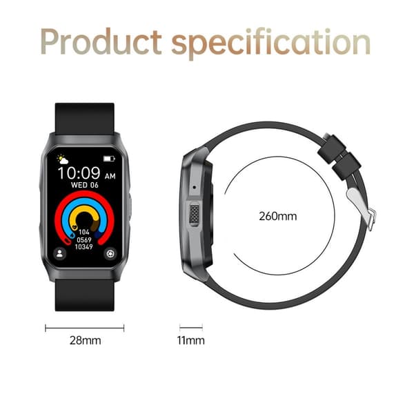 Smartklokke med Bluetooth-samtale Helsemonitor Fitnesstracker Smartklokke - Blå