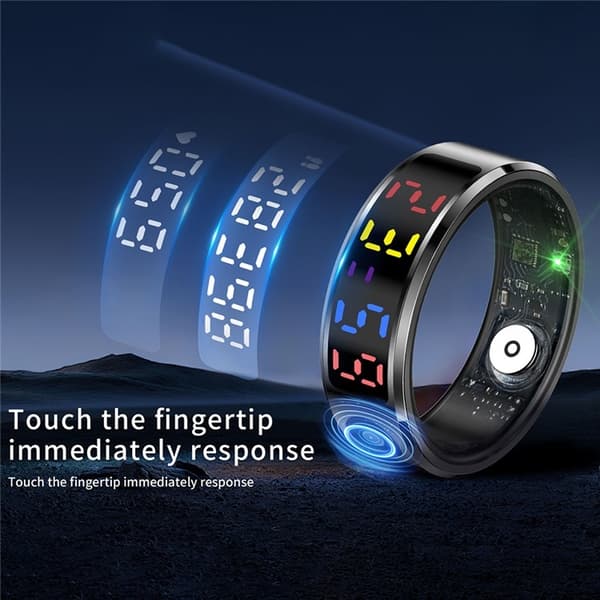 Vattentät Smart Ring Sömntracker Blodsyre Pulsmätare Laddningsfodral -Storlek 11