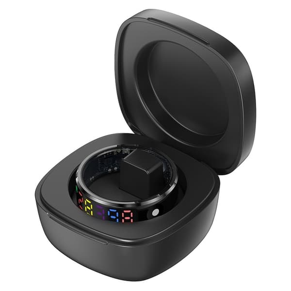 Vattentät Smart Ring Sömntracker Blodsyre Pulsmätare Laddningsfodral -Storlek 11