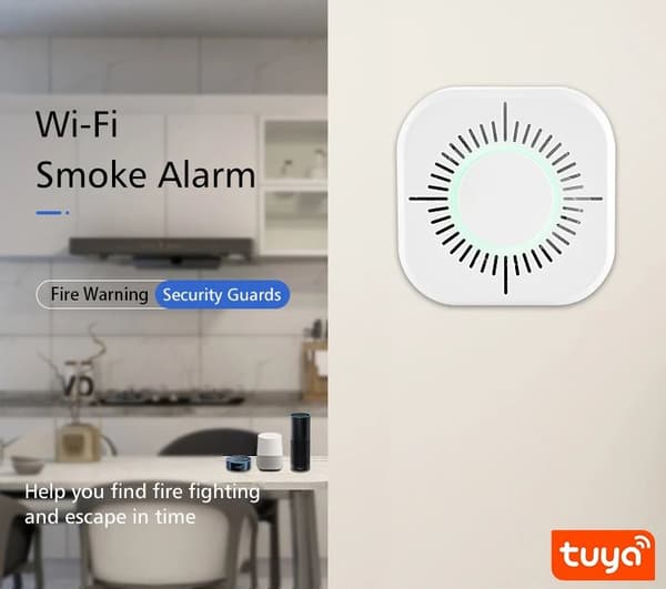 WiFi røgalarm brandbeskyttelse bærbar røgalarm hjemme sikker sikkerhed røgalarmsensor TUYA APP smart hjem COD