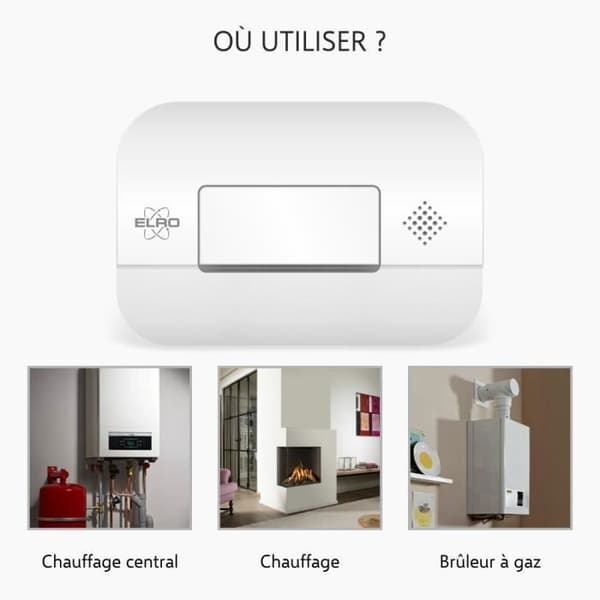 ELRO FF1840 Brandskyddssats - 2x rökdetektorer med magnetfäste - 5 batterier - &amp; kolmonoxiddetektor