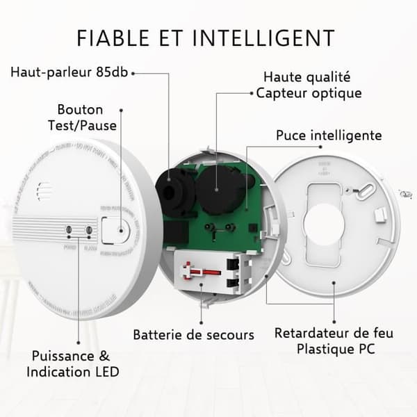 ELRO FS1105P rökdetektor - 230V - Nätanslutning - 5 års nödbatteri - 6 st
