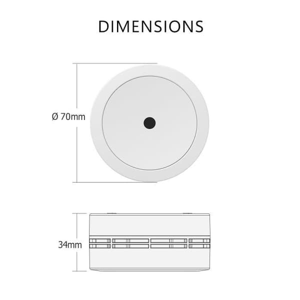 ELRO FS7810 kompakt rökdetektor - 10 års batteri - Europeisk standard EN14604 - 2 st Vit