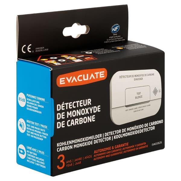 Koldioxiddetektor NF med 3 års batteritid