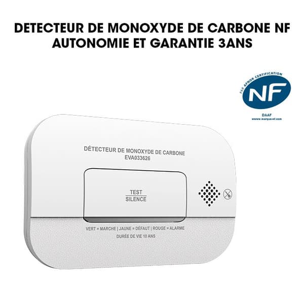 Koldioxiddetektor NF med 3 års batteritid