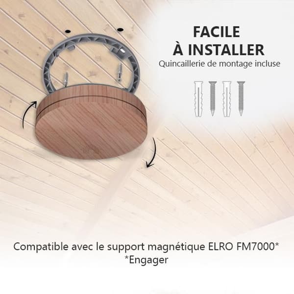 ELRO FS4610 Ultratunn rökdetektor med 10 års batteri - trälook - 23mm - DIN EN14604
