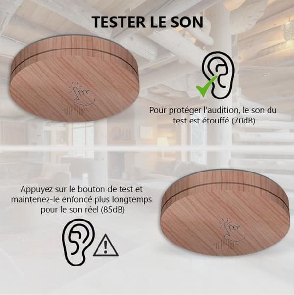 ELRO FS4610 Ultratunn rökdetektor med 10 års batteri - trälook - 23mm - DIN EN14604
