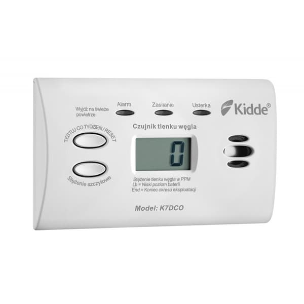 Kidde K7DCO hiilimonoksidianturi LCD-näytöllä