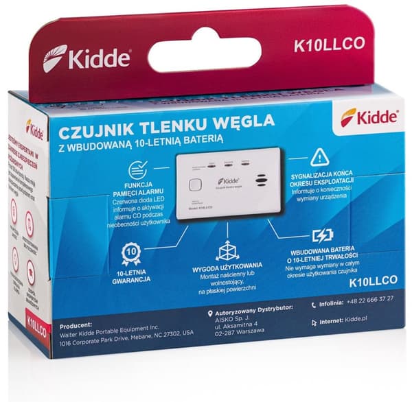 Rök- och kolmonoxiddetektor K10LLCO KIDDE