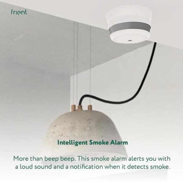 Rökdetektor - FRIENT - Zigbee 3.0 - Kompatibel med JEEDOM - Trådlös strömförsörjning - Fjärrlarm