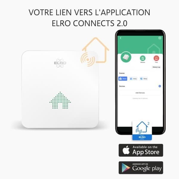 ELRO Connects SF500S Smoke Detector Kit - Komplett Kit K2 Connector + 3x trådlöst Smoke Detector Kit - Meddelar via smartphone