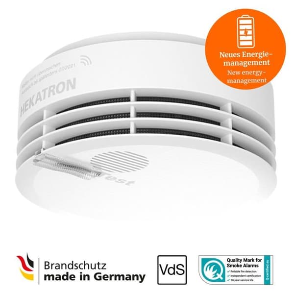 Hekatron - 31-5000049-03-01 - Genius Plus X Edition 2021 - Rökdetektor med radiomodul - 1 förpackning - Flerspråkig vit