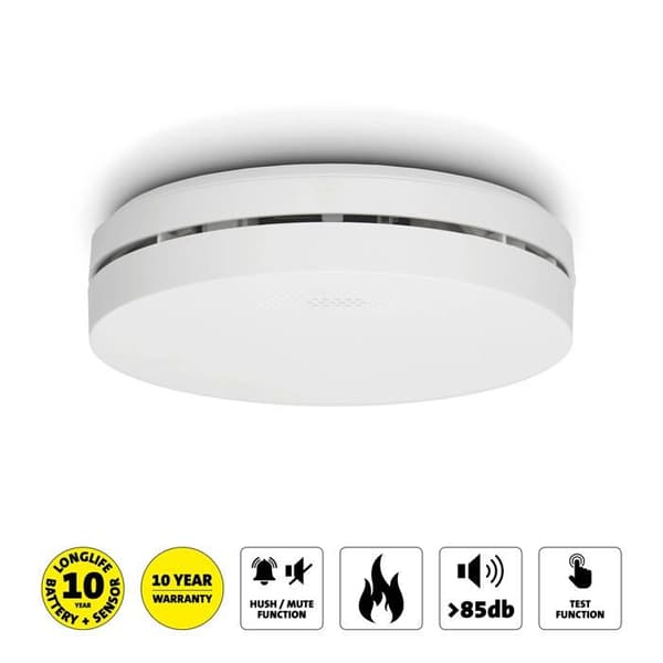 Rökdetektor Alecto - 1037492 - SA300 - Kompakt design rökdetektor med 10 års batteri - Vit