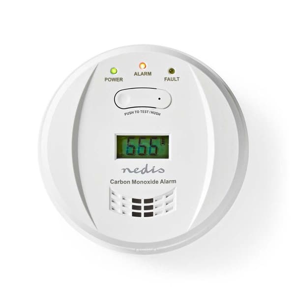 NEDIS Batteridrivet Kolmonoxidlarm 85 dB Vit