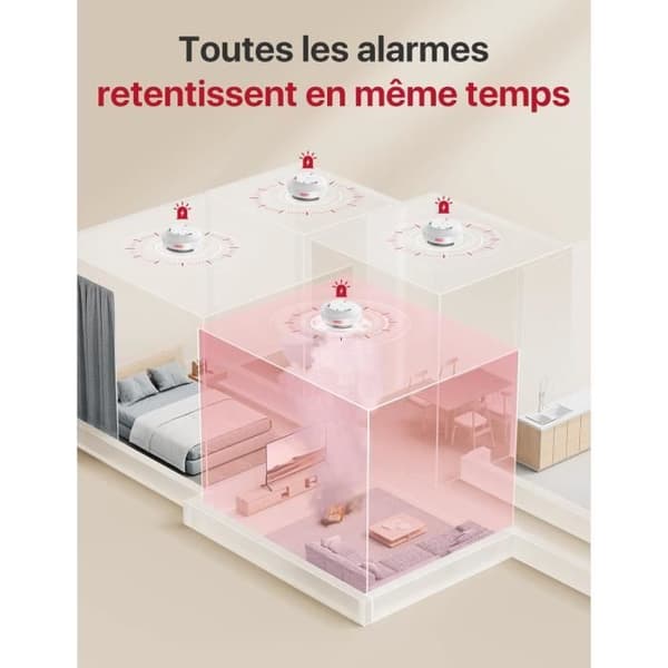 X-Sense Wi-Fi Rökdetektor Kompatibel med X-Sense Hemsäkerhetsappen, SBS50 Basstation Krävs, Mini-Röksensor