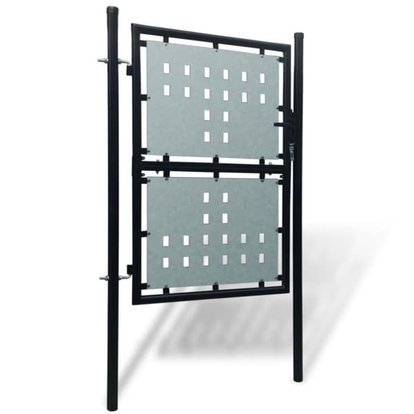 vidaXL Gjerdeport enkelt svart 100x225 cm