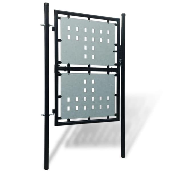 vidaXL hegnslåge enkeltdørs 100x250 cm sort