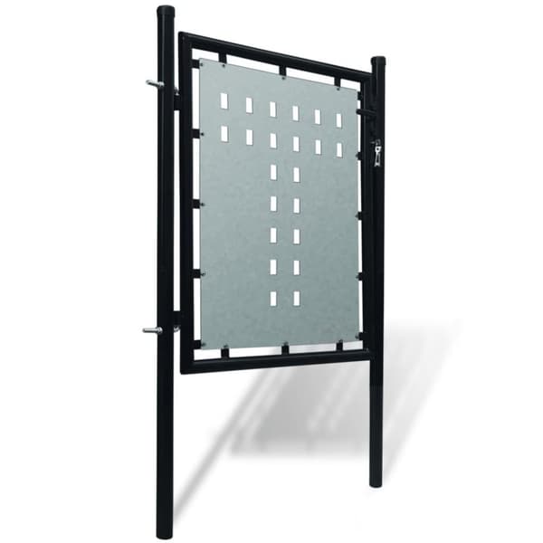 vidaXL hegnslåge enkeltdørs 100x125 cm sort
