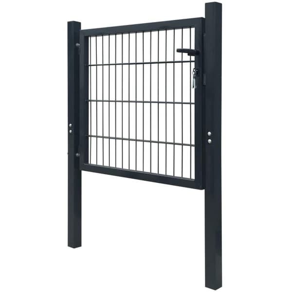 vidaXL Pihaportti teräs 105x150 cm antrasiitti