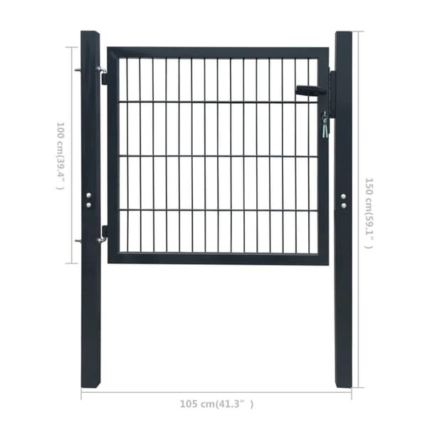 vidaXL Pihaportti teräs 105x150 cm antrasiitti
