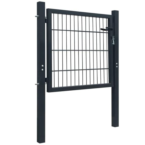 vidaXL Pihaportti teräs 105x150 cm antrasiitti